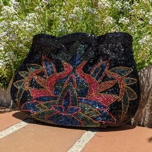 Vintage Art Deco Style Hand Beaded Clutch